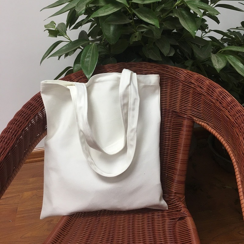 Túi tote trơn vải canvas Form A4 nam nữ đi học đi chơi phong cách Hàn quốc Túi trơn màu trắng be thời trang TOTa196