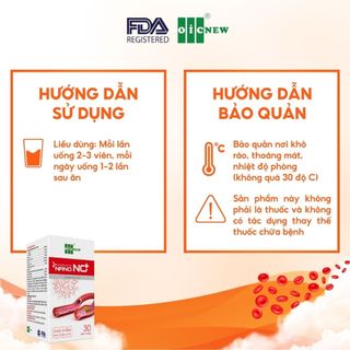 Thực Phẩm Bảo Vệ Sức khỏe Nano NO+ OIC NEW Giảm Mỡ Máu Ổn Định Huyết Áp Tốt Cho Tim Mạch Lọ 30 viên