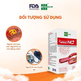Thực Phẩm Bảo Vệ Sức khỏe Nano NO+ OIC NEW Giảm Mỡ Máu Ổn Định Huyết Áp Tốt Cho Tim Mạch Lọ 30 viên