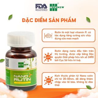 Thực Phẩm Bảo Vệ Sức Khỏe Viên Nang Nano Rutin OIC NEW Giảm Suy Giãn Tĩnh Mạch Giảm Trĩ Lọ 60 Viên