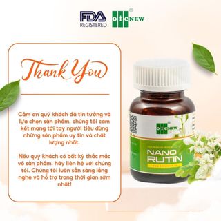 Thực Phẩm Bảo Vệ Sức Khỏe Viên Nang Nano Rutin OIC NEW Giảm Suy Giãn Tĩnh Mạch Giảm Trĩ Lọ 60 Viên