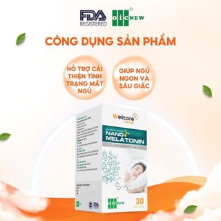 Thực Phẩm Bảo Vệ Sức Khỏe Viên Nang Nano Melatonin OIC NEW Giảm Căng Thẳng Cải Thiện Mất Ngủ Giúp Ngủ Ngon Lọ 30 Viên