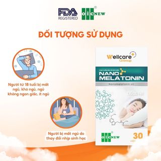 Thực Phẩm Bảo Vệ Sức Khỏe Viên Nang Nano Melatonin OIC NEW Giảm Căng Thẳng Cải Thiện Mất Ngủ Giúp Ngủ Ngon Lọ 30 Viên