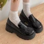 Giày Đốc Nữ Đế Cao 7cm Chất Da Mềm Phong Cách Hàn Quốc Đính Nơ Xinh Xắn Đốc 7p