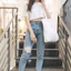 Túi vải tote nữ Canvas trơn màu kem Không khóa kéo kích thước 35x40cm SỈ TÚI TOTE