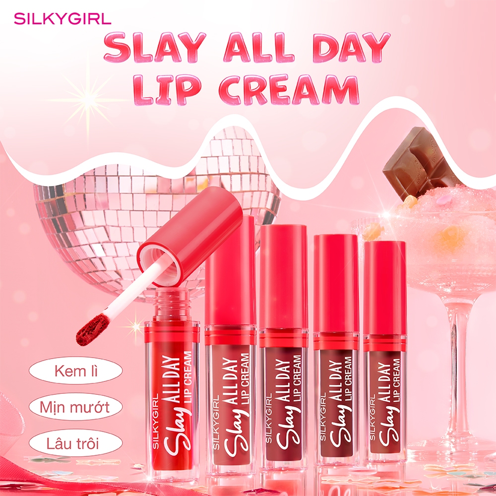 Ảnh Son Kem Lì Silkygirl Slay All Day Lip Cream 2ml 2