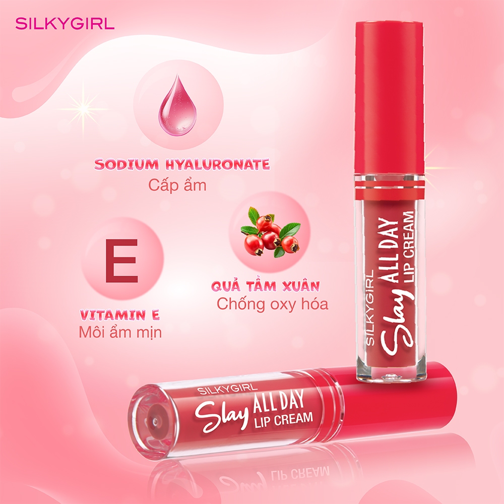 Ảnh Son Kem Lì Silkygirl Slay All Day Lip Cream 2ml 3