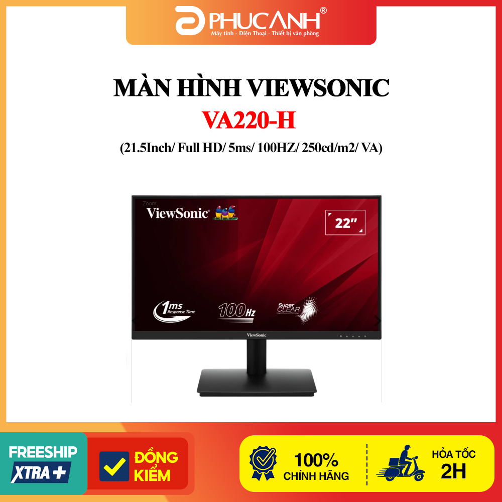 Màn hình Viewsonic VA220-H (21.5Inch/ Full HD/ 5ms/ 100HZ/ 250cd/m2/ VA ...