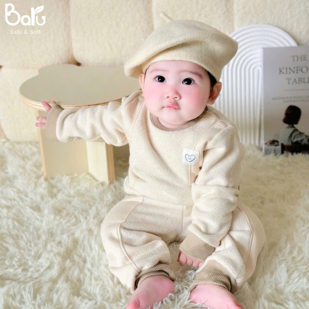 Bộ cài vai nỉ lông dài tay quần dài