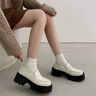 (Lùi 1sz) Giày đốc nữ da mềm thời trang hottrend chất nhẹ êm, loafer nữ đế cao 5cm tôn dáng