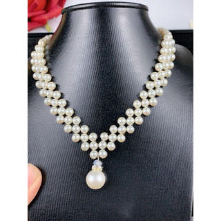 Các mẫu trang sức ngọc trai san hô tết Com bo bộ ngọc trai  tết ba hình bông hoa mai, giọt lệ dành cho nữ.