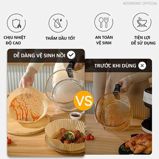 Set 50 Miếng Giấy Nến Lót Nồi Chiên Không Dầu - Giảm Thiểu Tối Đa Dầu Mỡ Bám Vào Nồi Chiên Có Hộp