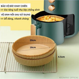 Set 50 Miếng Giấy Nến Lót Nồi Chiên Không Dầu - Giảm Thiểu Tối Đa Dầu Mỡ Bám Vào Nồi Chiên Có Hộp