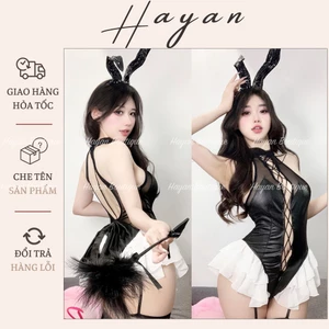 CP29 Cosplay Jumsuite thỏ dây đan ren bèo tôn dáng hở lưng quyến rũ gợi cảm CP29