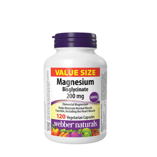 Combo 2 hộp viên uống bổ sung Magnesium Bisglycinate 200mg Webber Naturals hộp 120 viên date 2029