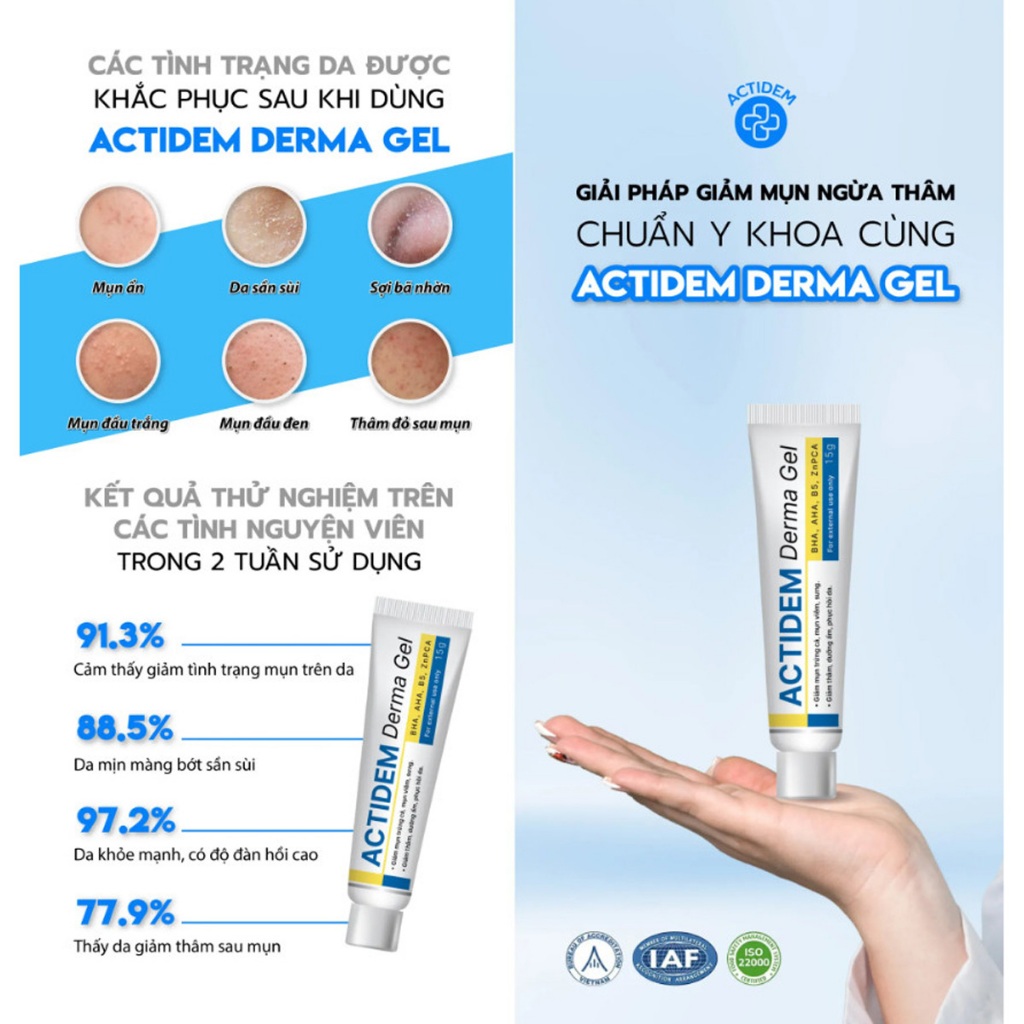 Ảnh Gel Bôi Mụn ACTIDEM Giúp Làm Giảm Và Khắc Phục Mụn Thâm Chuyên Sâu ACTIDEM 18g/40g 3