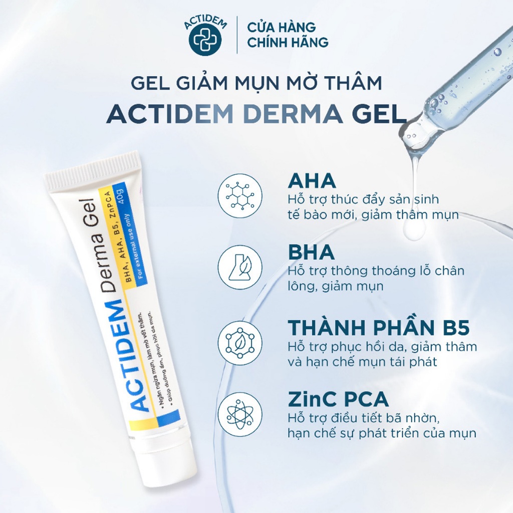 Ảnh Gel Bôi Mụn ACTIDEM Giúp Làm Giảm Và Khắc Phục Mụn Thâm Chuyên Sâu ACTIDEM 18g/40g 2