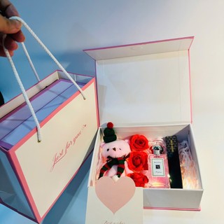 (Noel) Set quà noel nữ, quà tặng bạn gái gồm son nước hoa và phụ kiện-quà tặng giáng sinh