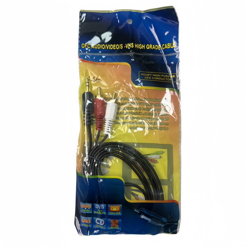 Cáp truyền tín hiệu âm thanh AUX đầu 3.5mm ra bông sen AV RCA dùng kết nối thiết bị ra loa và bộ thu phát bluet