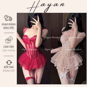 CS9 Bodysuit ren cup v1 sang có GỌNG kèm ĐỆM LÓT,đồ cosplay lingerie kèm đại kẹp tất xoè xinh CS9