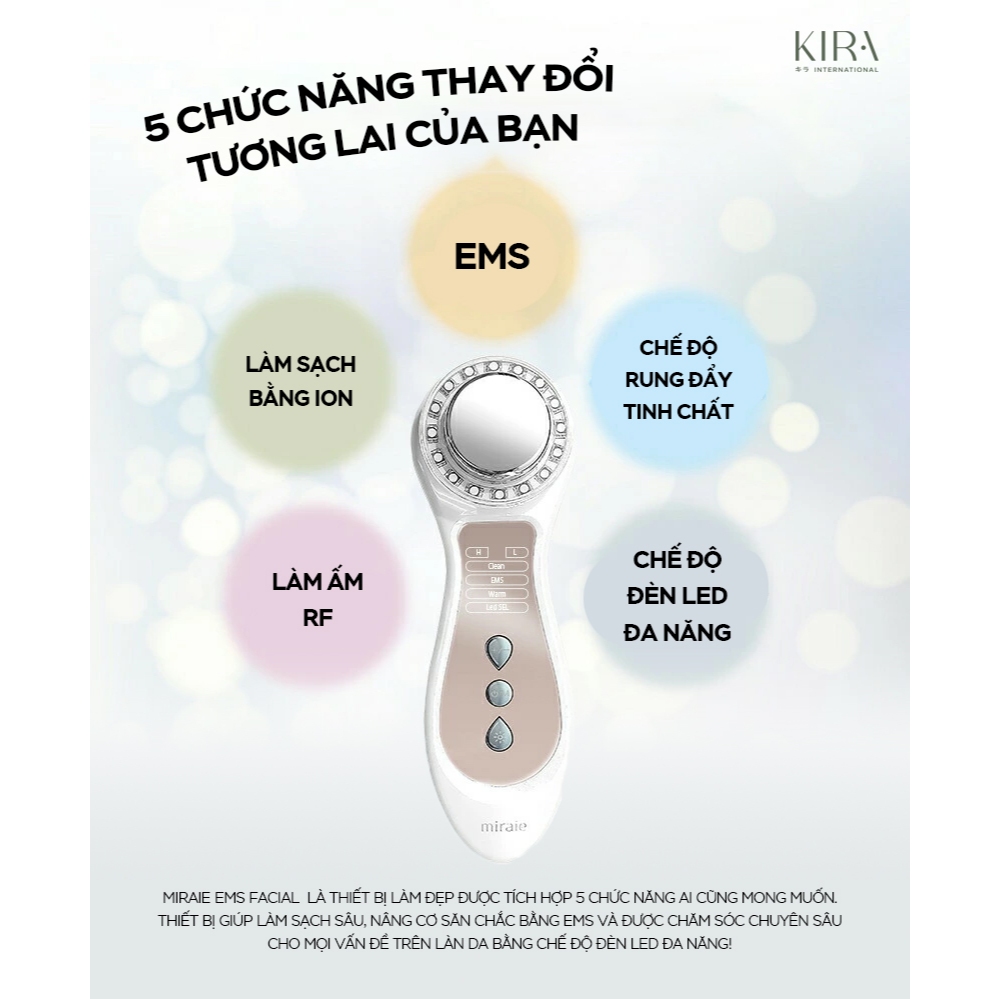 Máy Chăm Sóc Da Mặt Chuyên Sâu Miraie Ems - Trẻ Hóa Da, Làm Sạch Sâu, Tăng Độ Săn Chắc