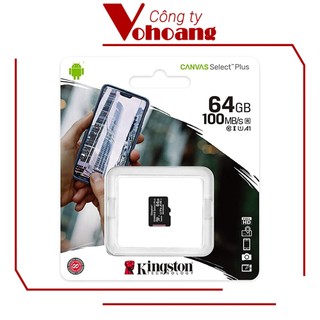 Thẻ nhớ Kingston 64GB microSDHC Canvas Select 100R CL10 UHS-I