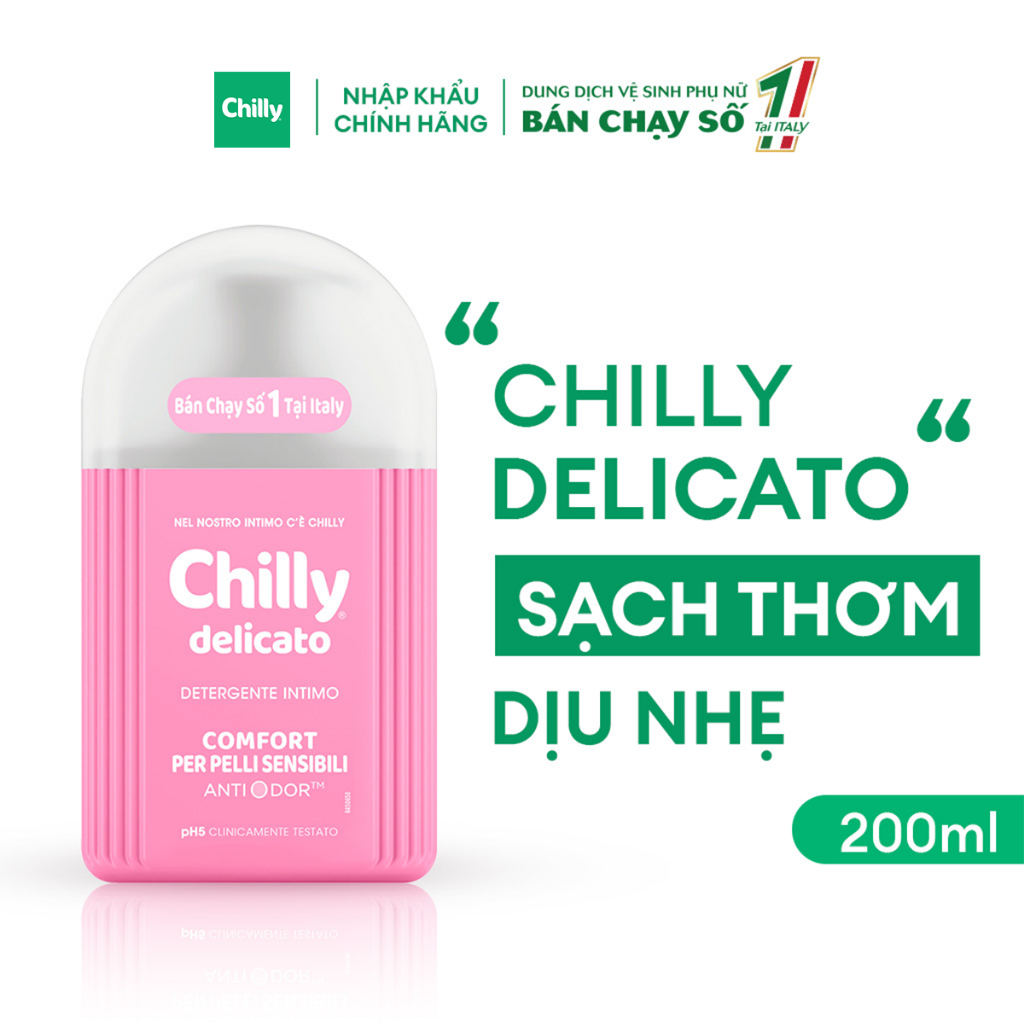Ảnh Dung dịch vệ sinh phụ nữ Chilly Delicato chiết xuất lô hội dưỡng mềm mại, sạch dịu 2