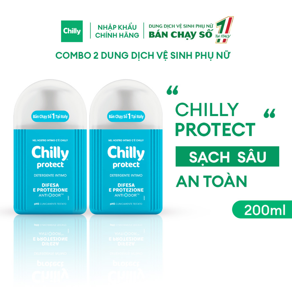 Ảnh Combo 2 Dung dịch vệ sinh phụ nữ Chilly Protect kháng khuẩn ngăn mùi hiệu quả - chai 200ml 2