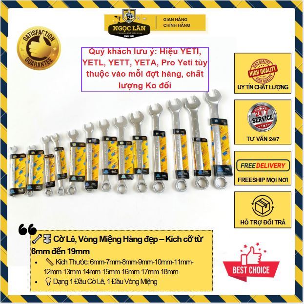 Cờ lê, vòng miệng Yeti 6,7,8,9,10,11,12,13,14,15,16,17,18 cao cấp