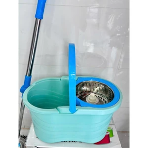 THÙNG LAU NHÀ HAI CHAU LÒNG INOX KÈM CÂY LAU