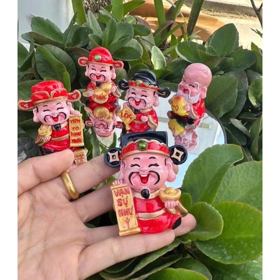 BỘ 5 TƯỢNG THẦN TÀI PHÚC - LỘC - THỌ trang trí decor phong thuỷ
