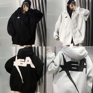 ÁO KHOÁC HOODIE ZÍP CÓ KHÓA , HỌA TIẾT IN CHỮ Aa SẮC NÉT , FROM CHUẨN NAM NỮ