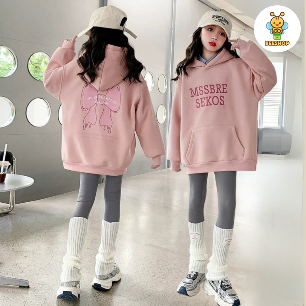 Áo nỉ lót nhung cho bé gái size đại BEESHOP D25022