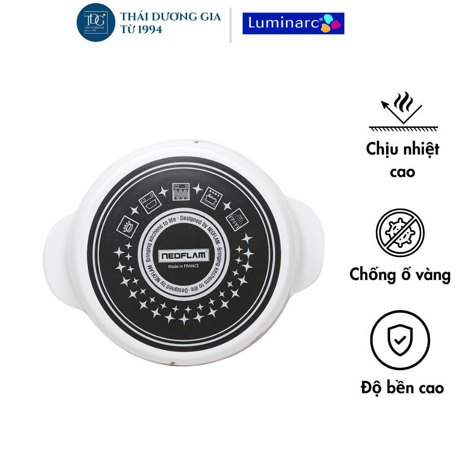 Nồi sứ thủy tinh hoa trà đỏ Luminarc 2 lít sản xuất tại Pháp