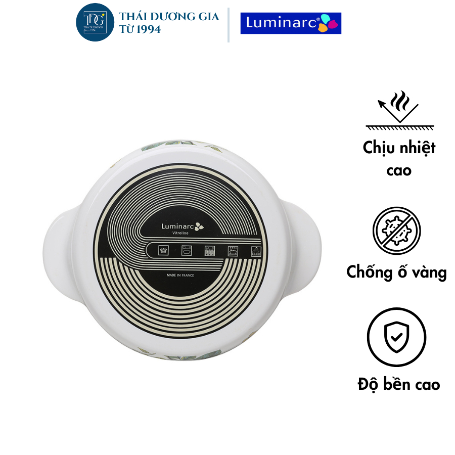 Nồi sứ thủy tinh hoa mộc lan trắng Luminarc 1,5 lít sản xuất tại Pháp