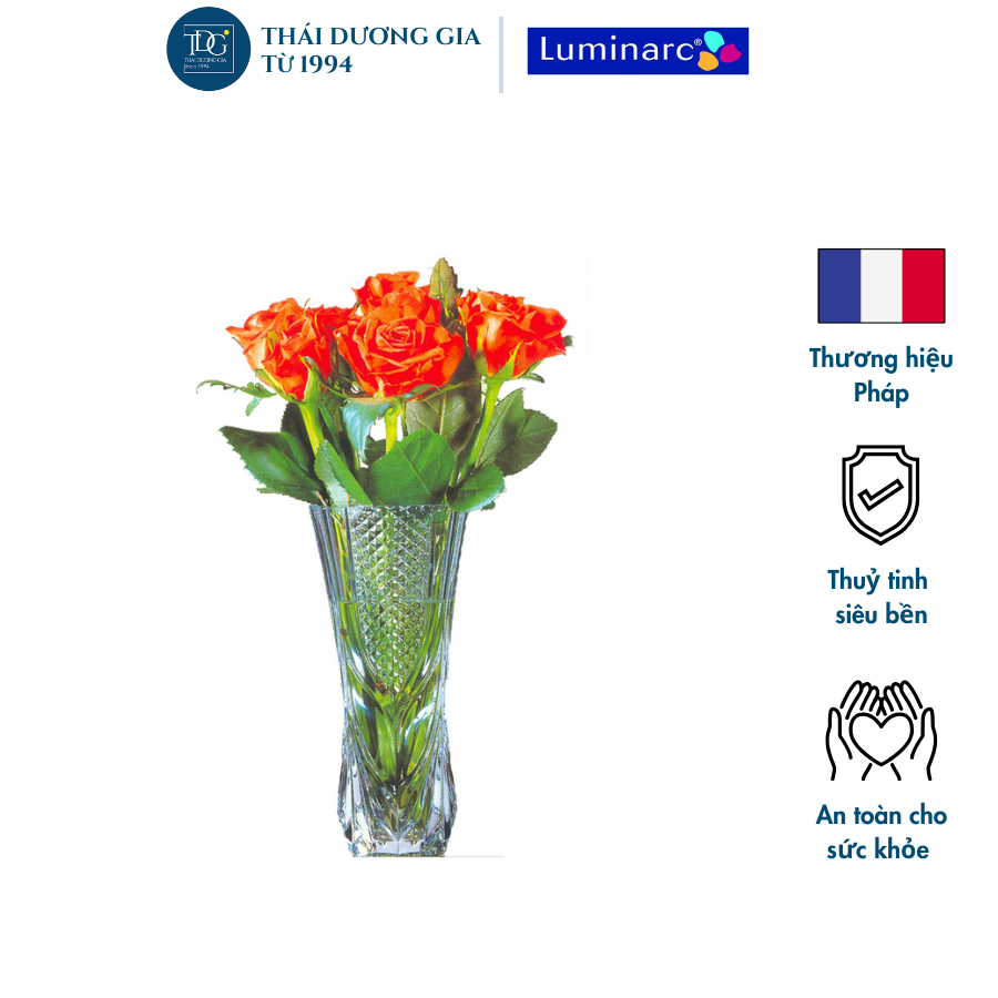 Lọ hoa 17cm thủy tinh cao cấp Pháp Luminarc – Pricier – 4019 | Thái Dương Gia