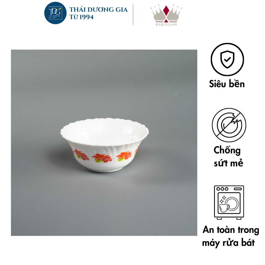Bát ăn cơm 12,5cm Rak Glass sứ thủy tinh cao cấp UAE Good Morning K4353 - Thái Dương Gia