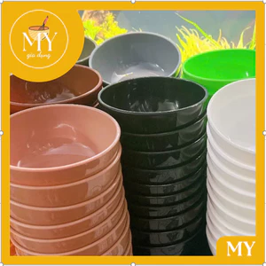 Bộ chén ăn tròn 10 cái nhiều màu( vàng, trắng, xanh, đen, nâu,..) - Combo 10 chén ăn nhựa nhựa BKP 11cm đủ màu.