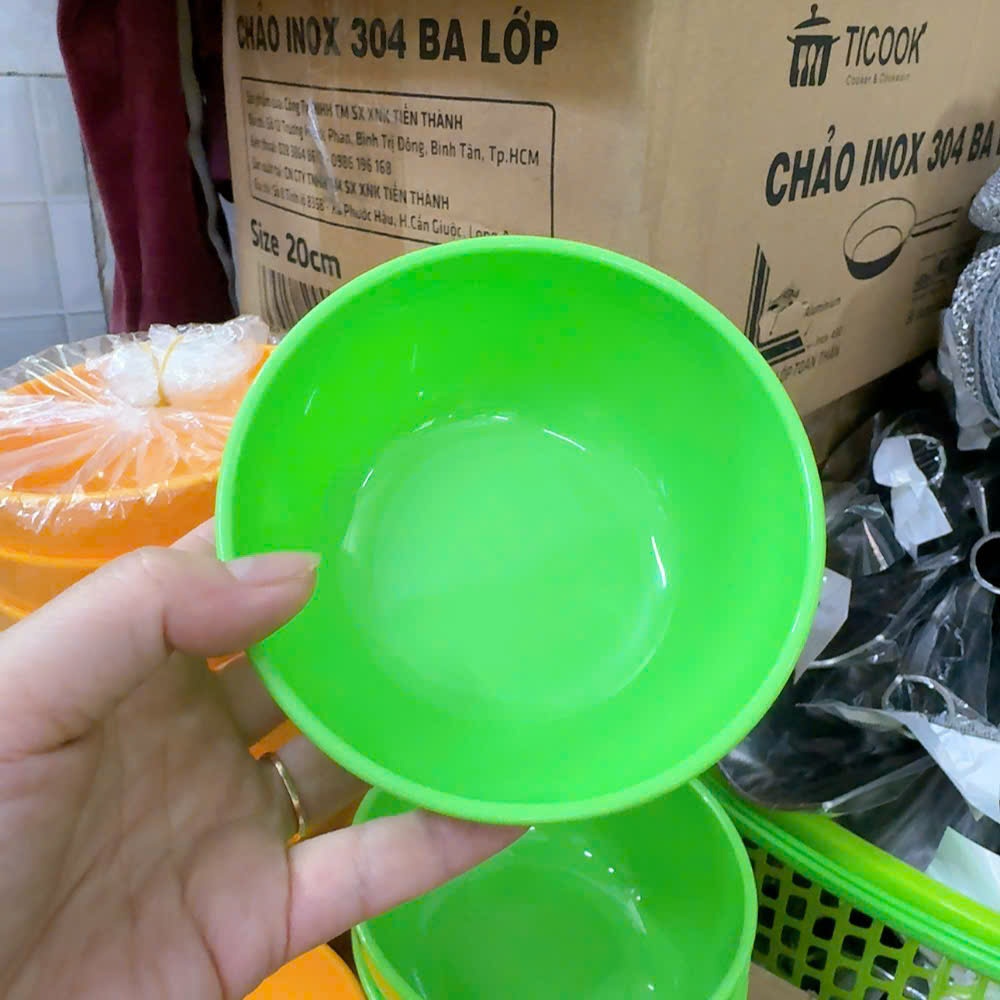 Bộ chén ăn tròn 10 cái nhiều màu( vàng, trắng, xanh, đen, nâu,..) - Combo 10 chén ăn nhựa nhựa BKP 11cm đủ màu.
