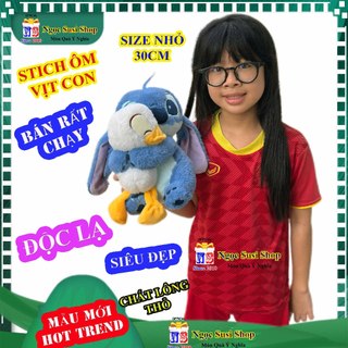 GẤU BÔNG STICH ÔM VỊT CON TRẮNG SIÊU CƯNG - thú bông thú nhồi bông đồ chơi doll toy NGỌC SUSI
