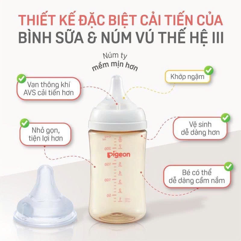 Ảnh Núm ty Pigeon siêu mềm Plus thế hệ III phiên bản Nhật  (2 cái/hộp) -  Núm Ti 2