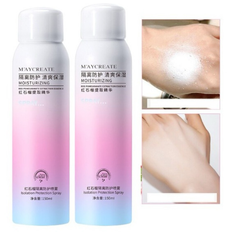 Xịt chống nắng Maycrete, làm sáng và dưỡng ẩm cho body.
