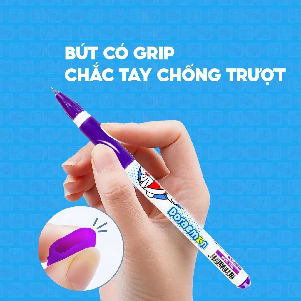 Combo 20 chiếc bút Doraemon Thieen LoOng Gel-012 đầu 0.5mm màu mực xanh, đen cho học sinh tiểu học