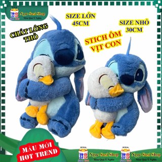 THÚ NHỒI BÔNG STICH ÔM VỊT CON TRẮNG SIÊU ĐẸP - Gấu bông thú bông đồ chơi doll toy NGỌC SUSI