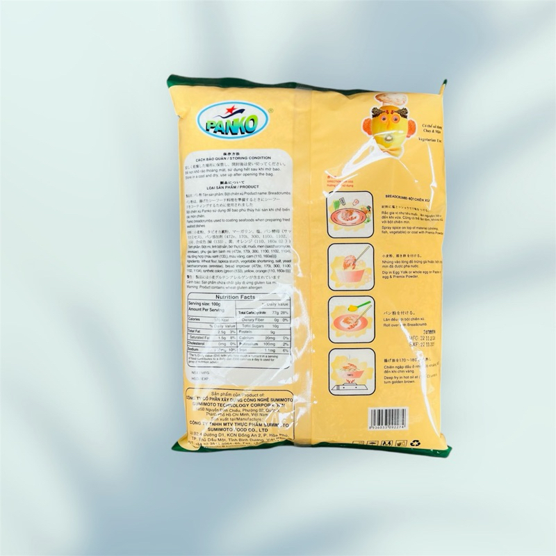 5 gói Bột chiên xù vàng Panko 1kg/gói - xù vàng nhạt