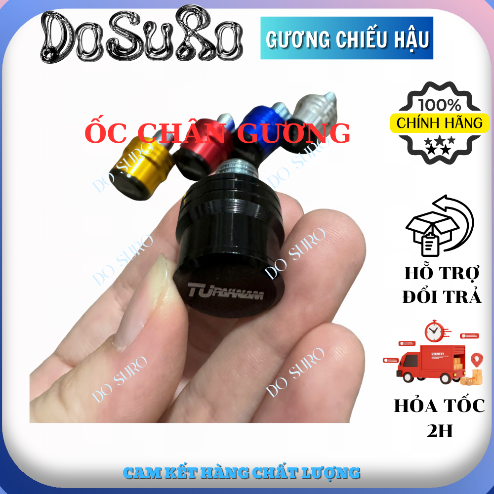 Ốc chân gương nắp chụp - chân 10ly cho các dòng xe, nhiều màu sắc lụa chọn