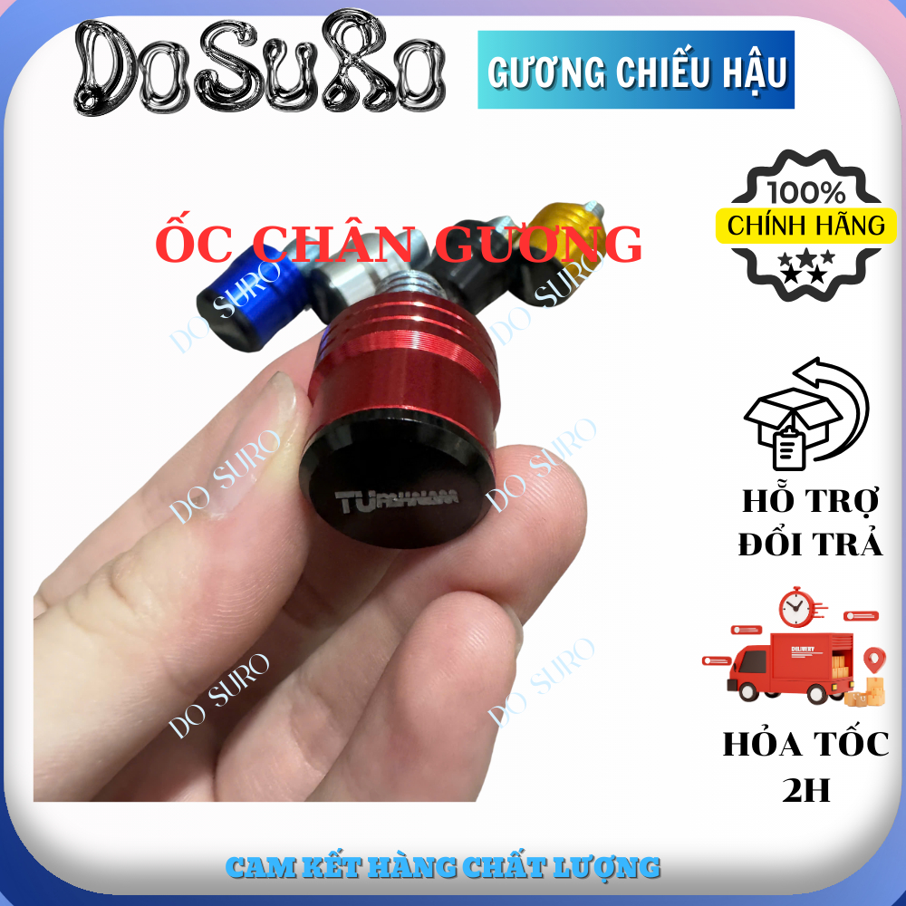 Ốc chân gương nắp chụp - chân 10ly cho các dòng xe, nhiều màu sắc lụa chọn