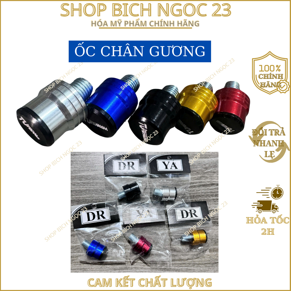 Ốc chân gương nắp chụp - chân 10ly cho các dòng xe, nhiều màu sắc lụa chọn