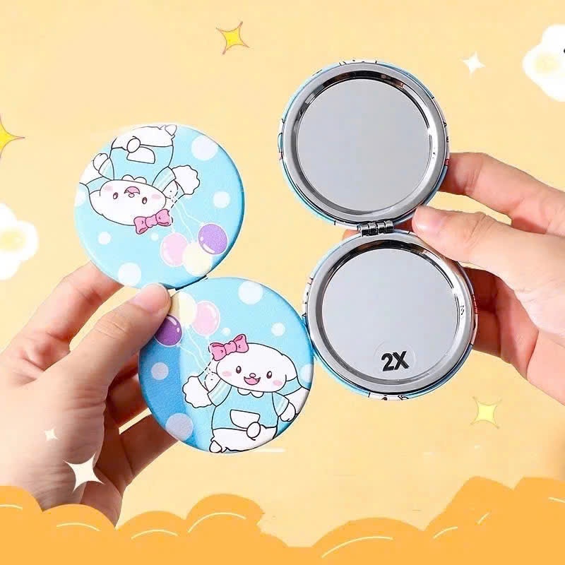 Gương Mini 2 Mặt, Gương Mini Cầm Tay Gương Trang Điểm Gấp Gọn Để Bàn Bỏ Túi Nhỏ Cute