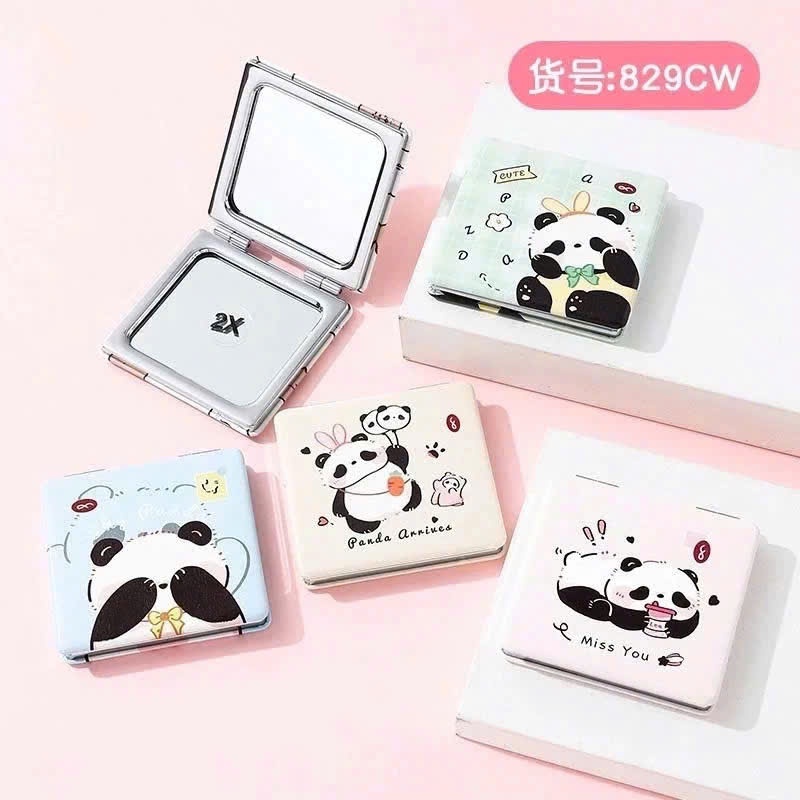 Gương Mini 2 Mặt, Gương Mini Cầm Tay Gương Trang Điểm Gấp Gọn Để Bàn Bỏ Túi Nhỏ Cute